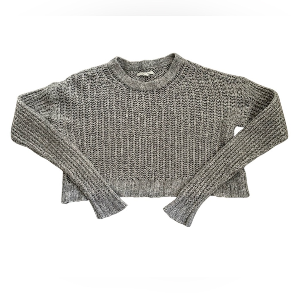 American Eagle Light Gray Cable Knit Sweater
